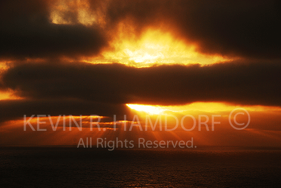 ''Fingers of God'', sunrise over the Southern Ocean, Cape Du Couedic, southwest coast, Flinders Chase National Park, Kangaroo Island, South Australia.